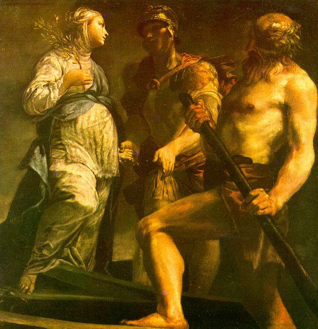 Giuseppe Maria Crespi Aeneas with the Sybil Charon oil painting image